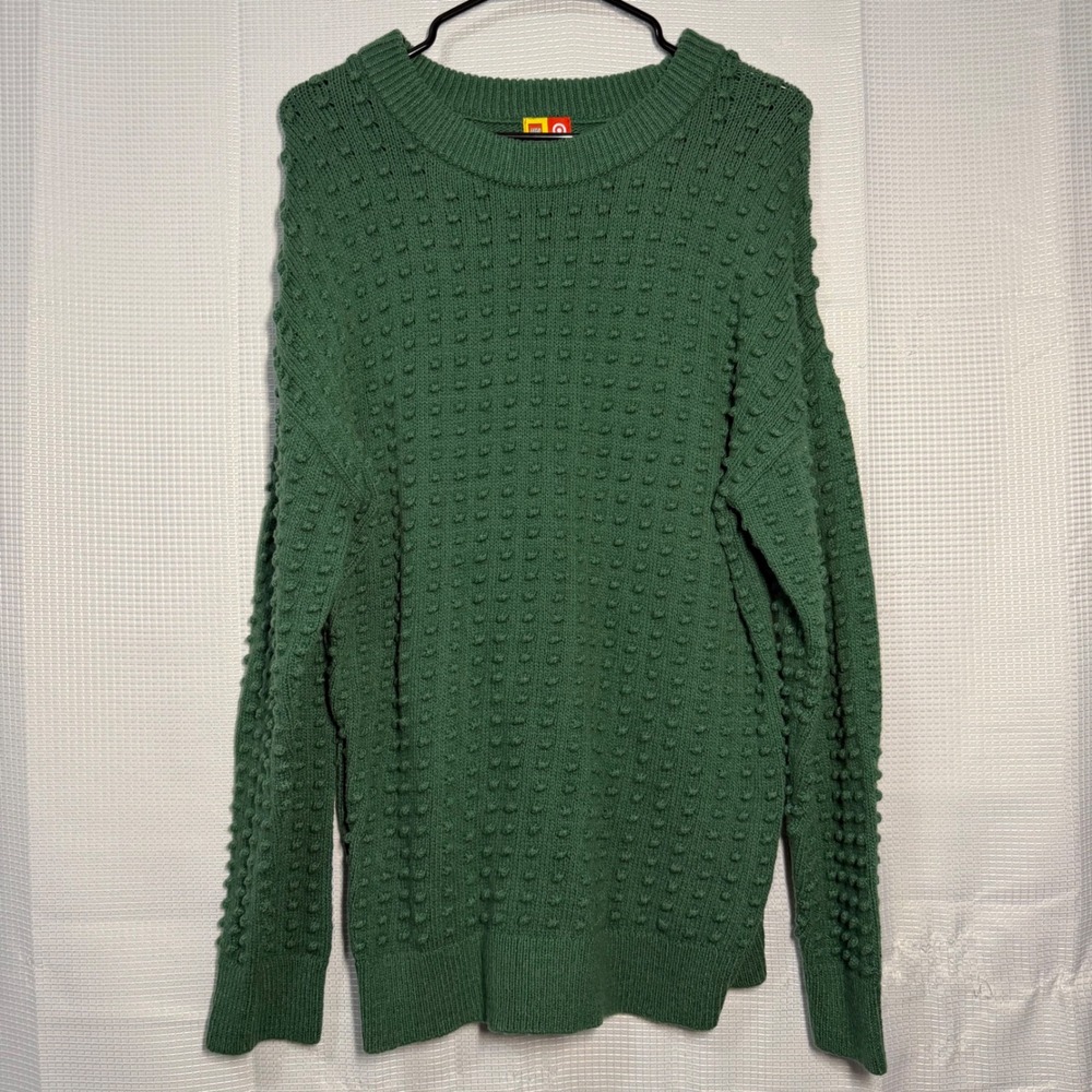 LEGO x Target Crewneck Sweater‎ Medium Green Raised Brick Texture Knit